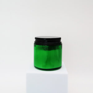 green tin scented candle